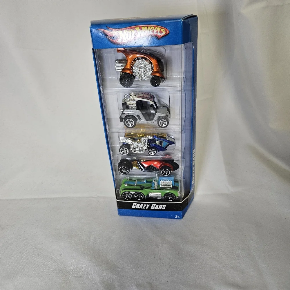 Mattel‎ Hot Wheels Crazy Cars Set of 5 Multi-Color 2007 New
